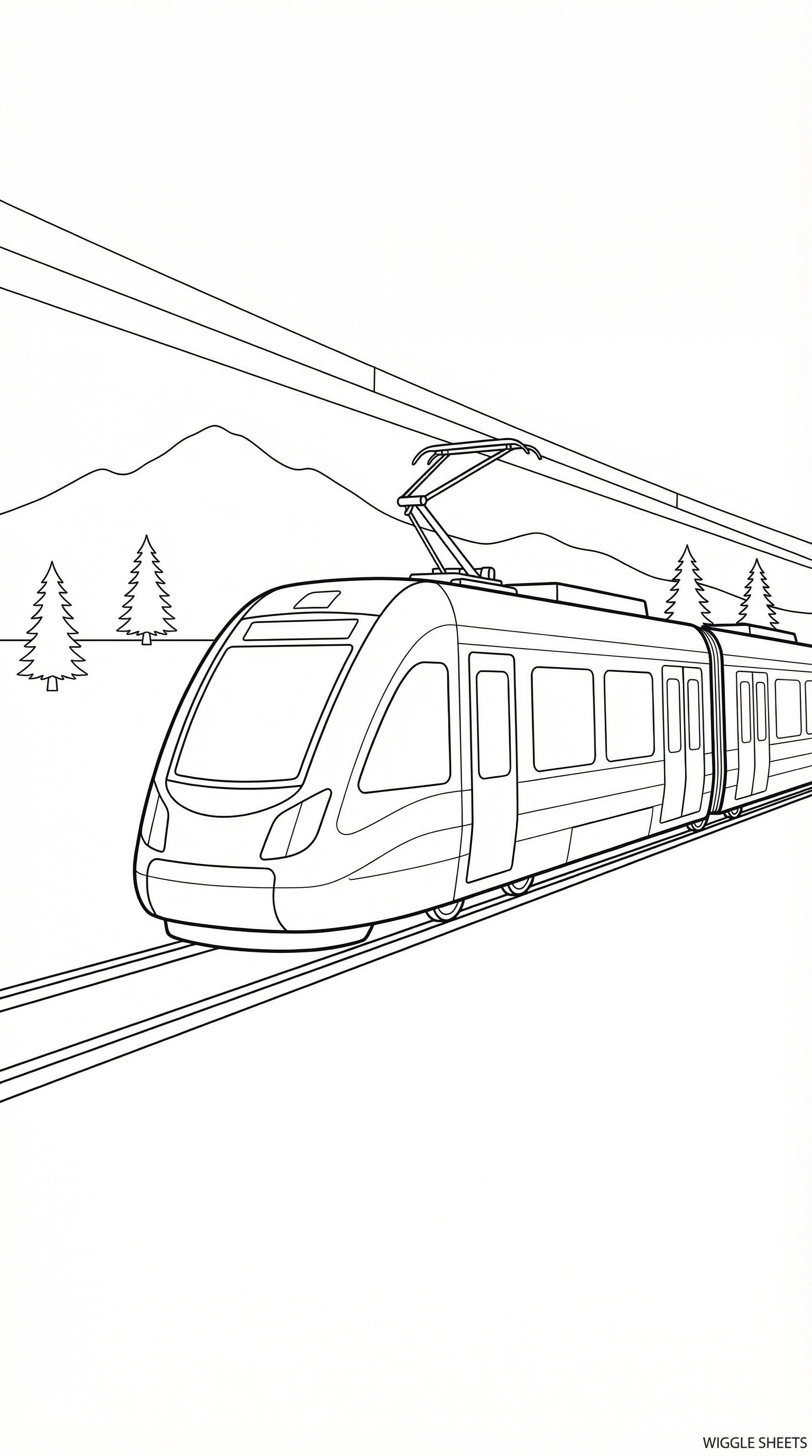 Electric Train Coloring Page